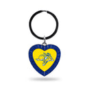 South Dakota State University Royal Rhinestone Heart Keychain