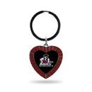 New Mexico State Maroon Rhinestone Heart Keychain