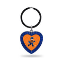 Wisconsin - Platteville Royal Rhinestone Heart Keychain