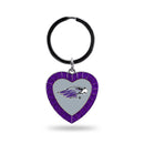 Wisconsin - Whitewater Purple Rhinestone Heart Keychain