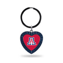 Arizona University Navy Rhinestone Heart Keychain