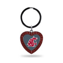 Washington State University Maroon Rhinestone Heart Keychain