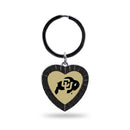 Colorado University Black Rhinestone Heart Keychain