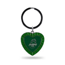 Adams State University Colored Rhinestone Heart Keychain - Green