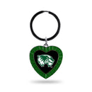 Utah Valley Green Rhinestone Heart Keychain