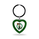 Celtics Colored Rhinestone Heart Keychain - Green