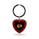 Blackhawks Colored Rhinestone Heart Keychain - Red