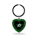 Dallas Stars Colored Rhinestone Heart Keychain - Green