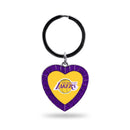 Lakers Colored Rhinestone Heart Keychain - Purple