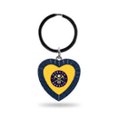 Nuggets Colored Rhinestone Heart Keychain - Navy