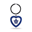 Maple Leafs Colored Rhinestone Heart Keychain - Royal