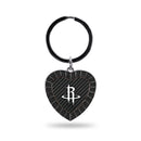 Rockets - Carbon Fiber Design - Rhinestone Heart Colored Keychain (Black)