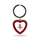 Rockets Colored Rhinestone Heart Keychain - Red