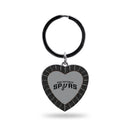 Spurs Colored Rhinestone Heart Keychain - Black