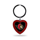 Ottawa Senators Colored Rhinestone Heart Keychain - Red