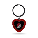 Trail Blazers Colored Rhinestone Heart Keychain - Red
