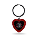 Raptors Colored Rhinestone Heart Keychain - Red