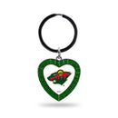 Wild Colored Rhinestone Heart Keychain - Green