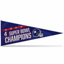 Giants - Ny 4 Time Super Bowl Champs  Soft Felt Carded Pennant (12X30)