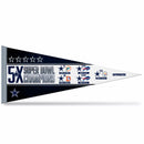 Cowboys 5 Time Super Bowl Champs Soft Felt 12" X 30" Pennant With Header Card