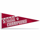 Indiana University 5 Time College Basketball Champs Soft Felt Carded Pennant (12X30)