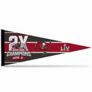 Buccaneers 2 Time Super Bowl Champs Soft Felt Carded Pennant (12X30)