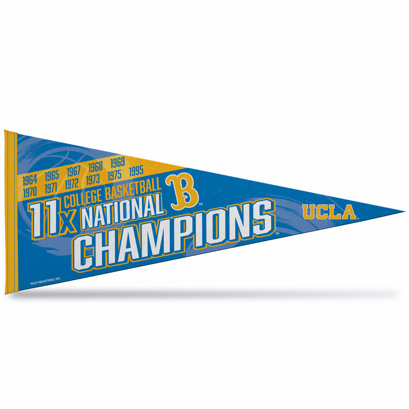 Ucla 11 Time College Basketball Champs Soft Felt Carded Pennant (12X30)