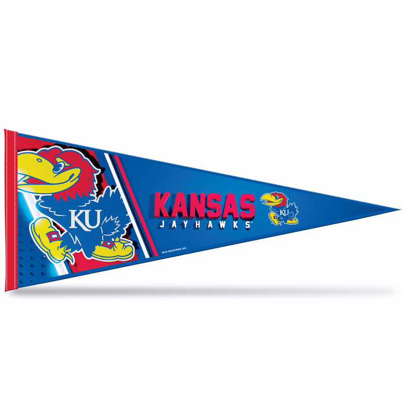 NCAA Rico Industries Kansas Jayhawks 12" x 30" Soft Felt Pennant - EZ to Hang