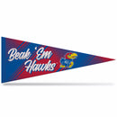 Kansas University Team Slogan Soft Felt 12X30 Pennant - Beak 'Em Hawks