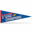 Kansas University 5 Time College Basketball Champs Soft Felt Carded Pennant (12X30)