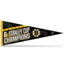 Bruins : 6 Time Stanley Cup Champs Soft Felt Carded Pennant (12 x 30)