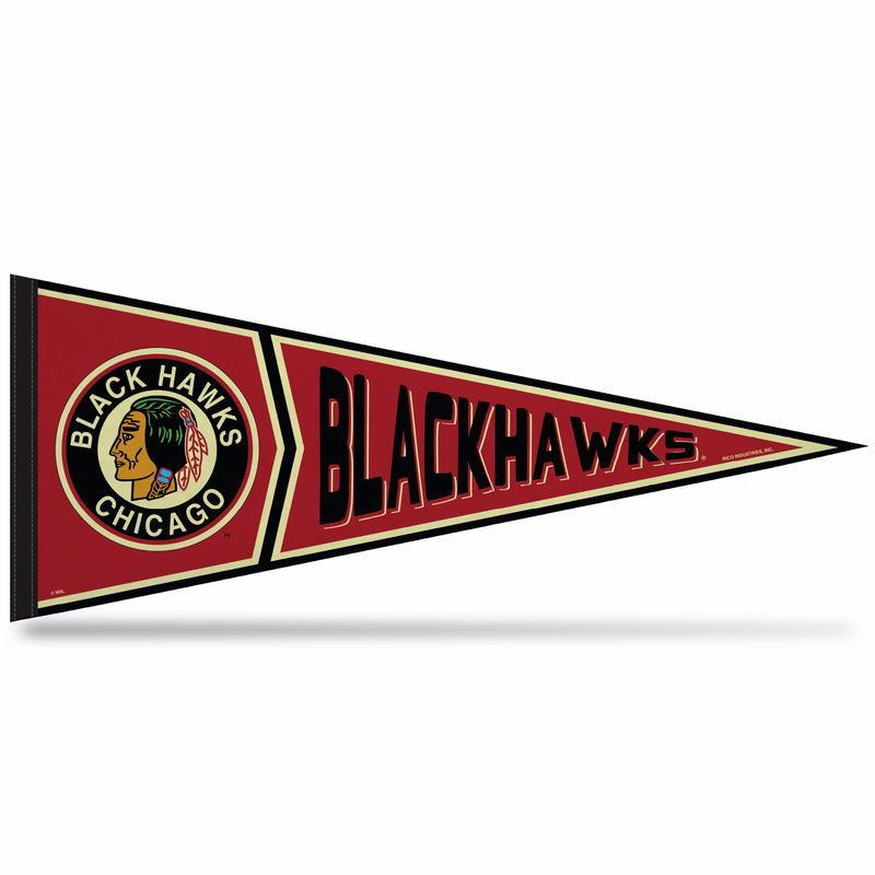 Blackhawks Retro Design Soft Felt Carded Pennant (12" X 30")