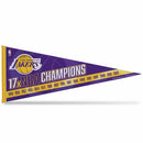 Lakers 17 Time Nba Champs Soft Felt Carded Pennant (12X30)