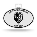 Ravens Black And White Oval Sticker