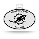 Dolphins Black And White Oval Sticker