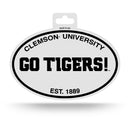Clemson Black And White Oval Sticker