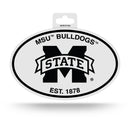 Mississippi State Black And White Oval Sticker