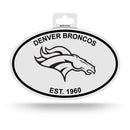 Broncos Black And White Oval Sticker
