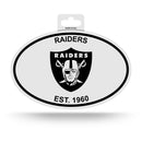 Raiders Black And White Oval Sticker