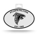 Falcons Black And White Oval Sticker
