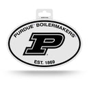 Purdue Black And White Oval Sticker