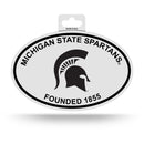 Michigan State Black And White Oval Sticker