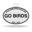 Eagles "FLY" Black And White Oval Sticker
