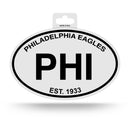Eagles "PHI" Black And White Oval Sticker