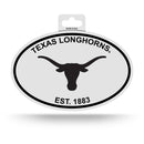 Texas Black And White Oval Sticker