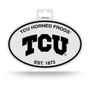 Tcu Black And White Oval Sticker
