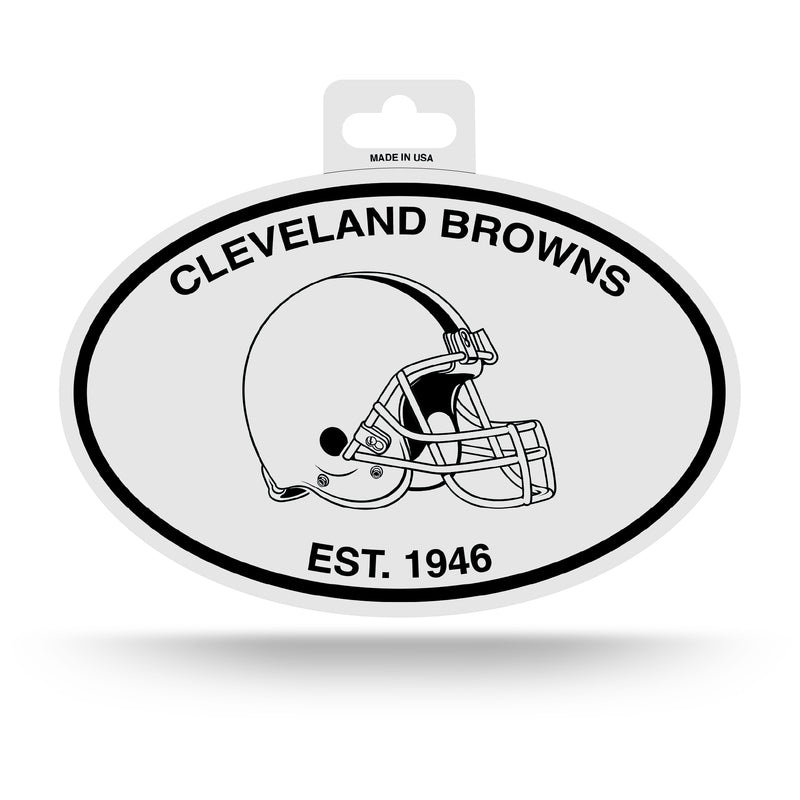 Cleveland Browns Oval Sticker - Black And White