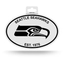 Seahawks Black And White Oval Sticker