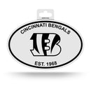 Bengals Black And White Oval Sticker