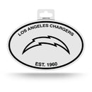 LA Chargers Black And White Oval Sticker